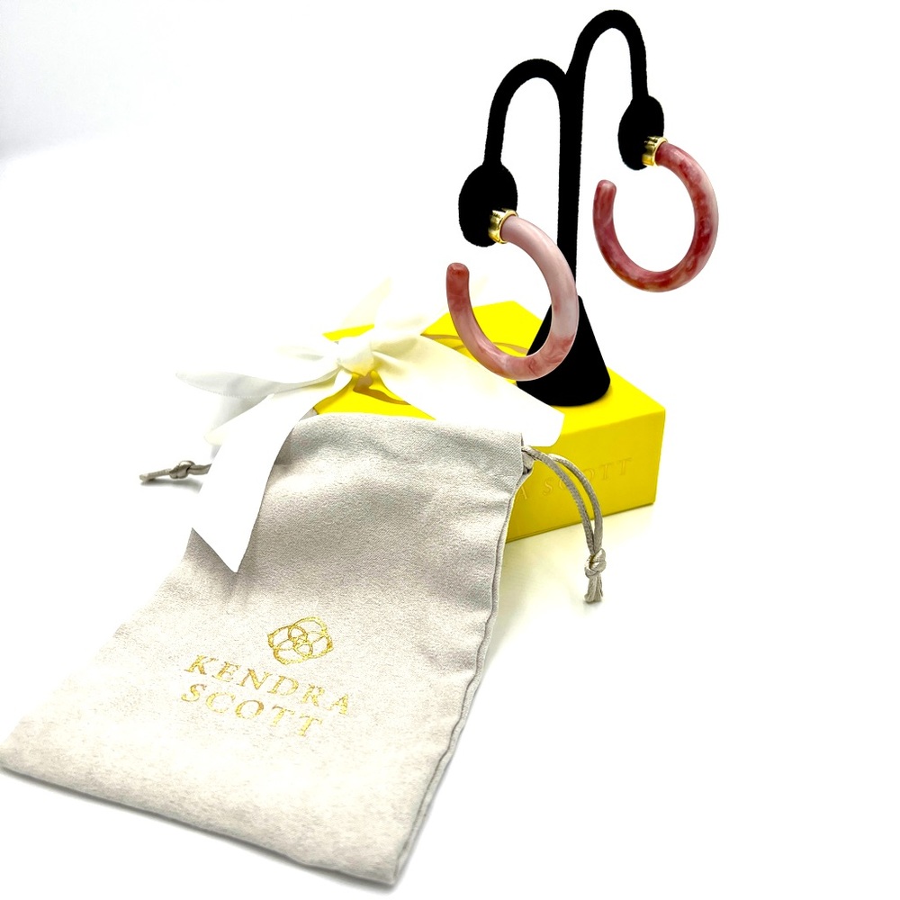Kendra Scott Savannah Gold Matte Mauve Mix Hoop Earrings